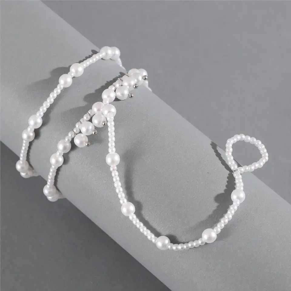 Picture of Sea Beach Party Multi Layer Pearl Anklet Girls and Women - Multi