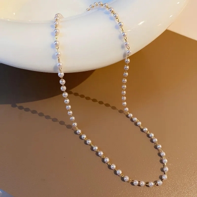 Picture of Understated -Craftsmanship and Trendy -4 mm Layer Pearl Necklace Off White Pearl- Progressively Better Preferble - Low Hassle and Maintanance Tenoor Special - Multi