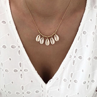 Picture of Personalized Casual Unisex Collar Chain Jewelry Gift, Fashionable Classic Shell Beaded Necklace, Tenoor Special - Multi