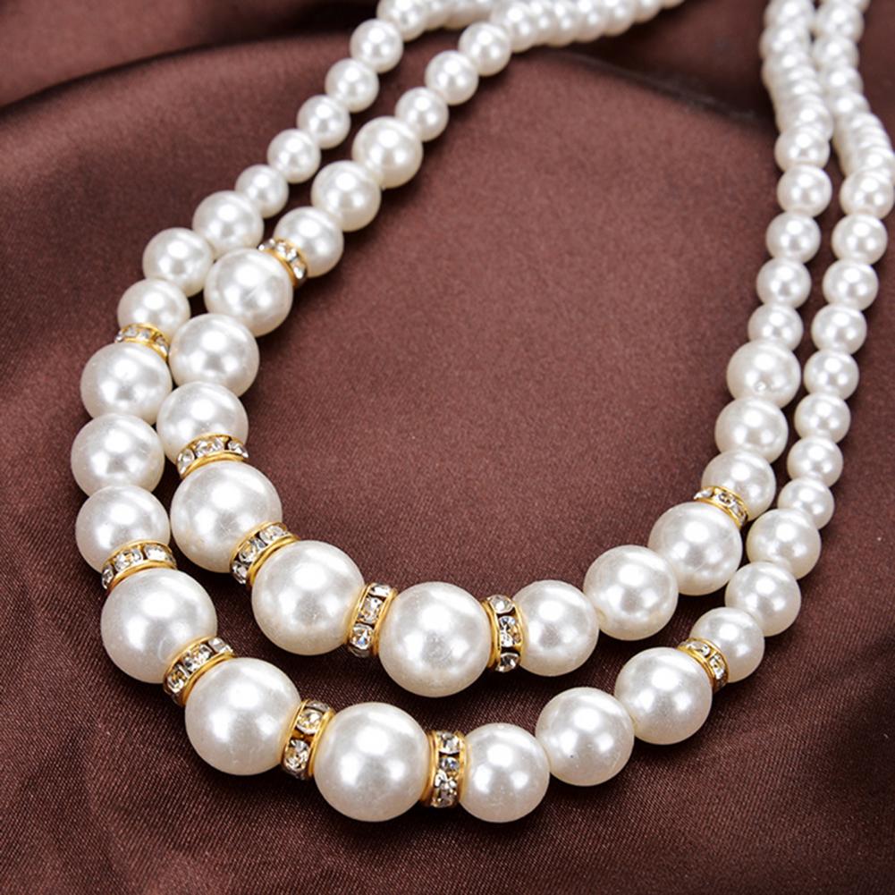 Picture of 2 Layer Pearl Necklace Stone with Off White Pearl Tenoor Special - Multi