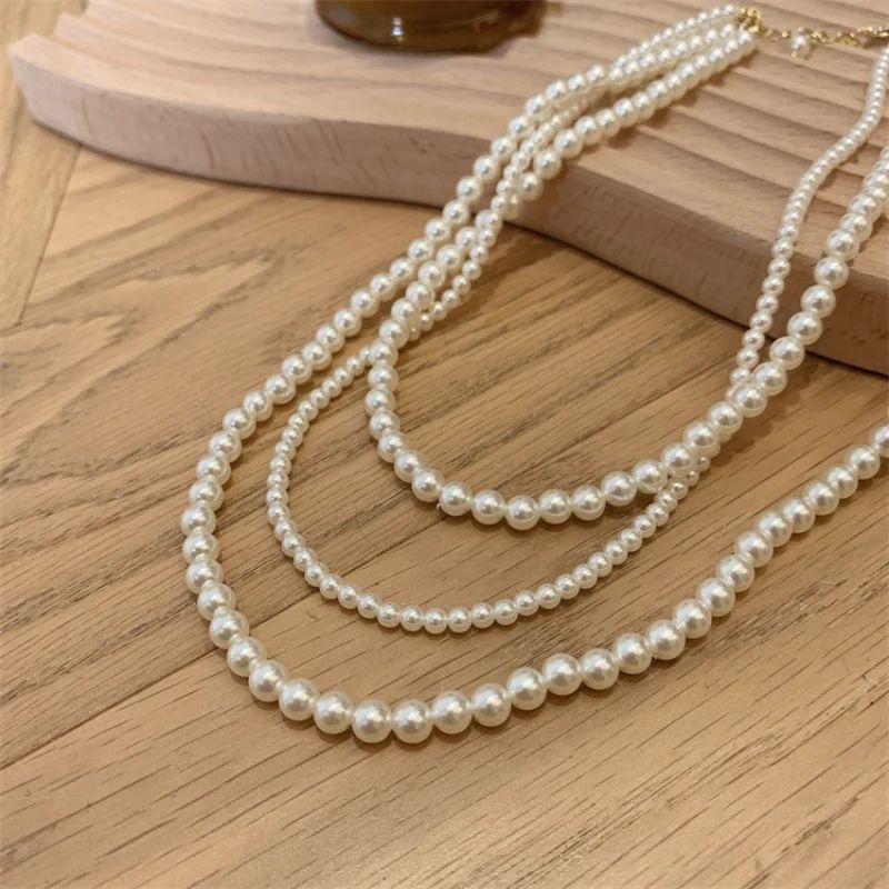 Picture of Pearl Multi Layer Necklace For Girls And Women Wearing at Party Dating Wedding Travelling Occasions Tenoor Special - Multi