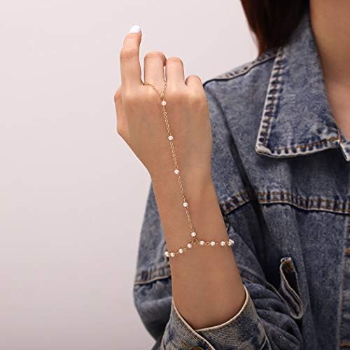 Picture of Bomine Crystal Finger Bracelets Ring Hand Chain Beach Slave Bracelet Jewelry for Women Tenoor Special - Multi