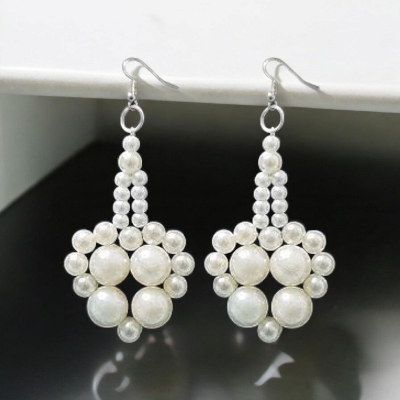 Picture of 1 Pair Pearl Earrings For Elegance Fashion Jewellery Women Party Dating Wedding Tenoor Special - Multi