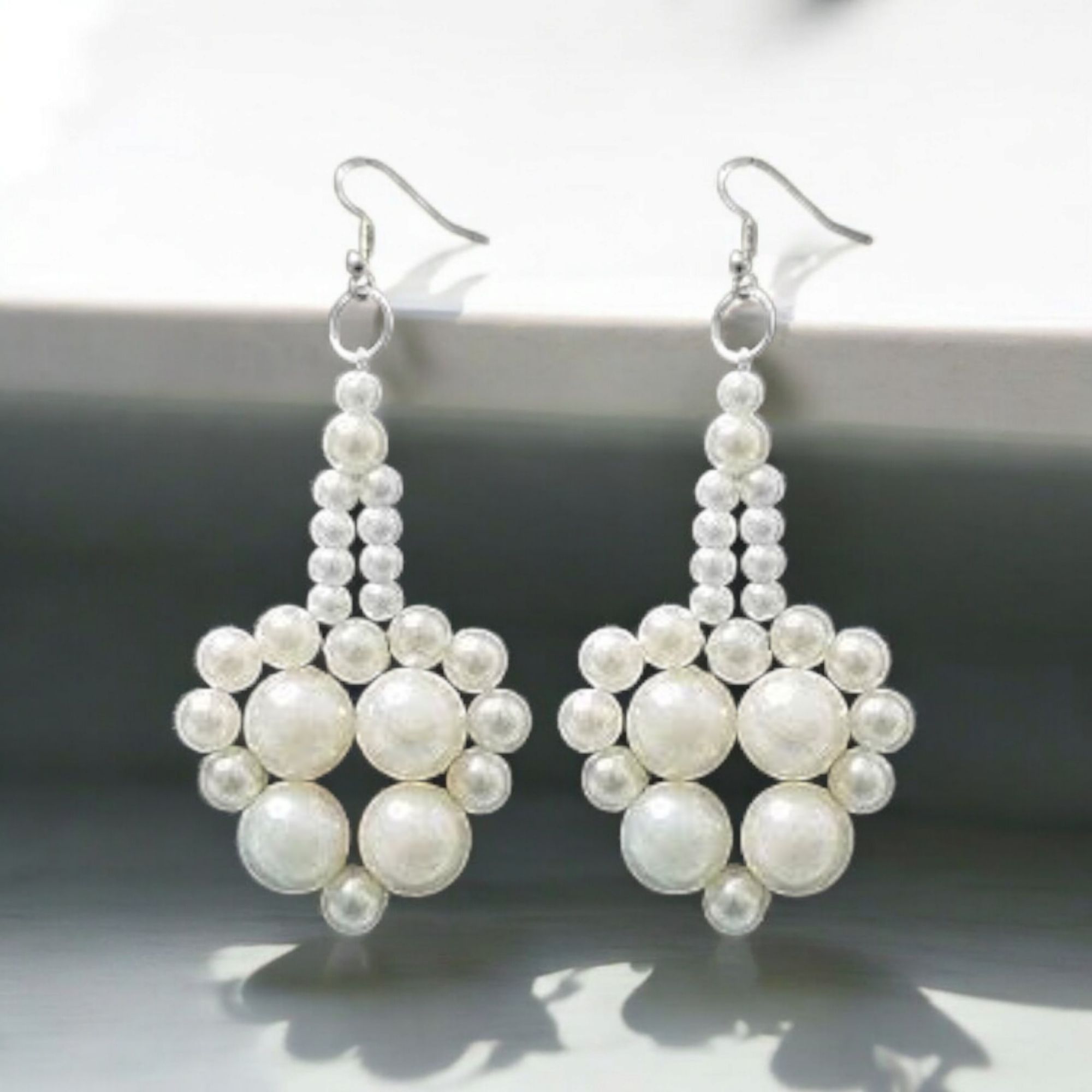Picture of 1 Pair Pearl Earrings For Elegance Fashion Jewellery Women Party Dating Wedding Tenoor Special - Multi