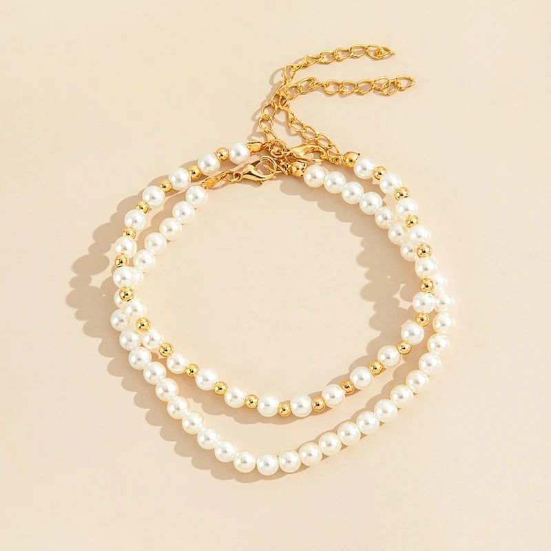 Picture of Multi Layer Pearl Anklet  Girls and Women for Wedding patty Dating Sea beach Tenoor Special - Multi