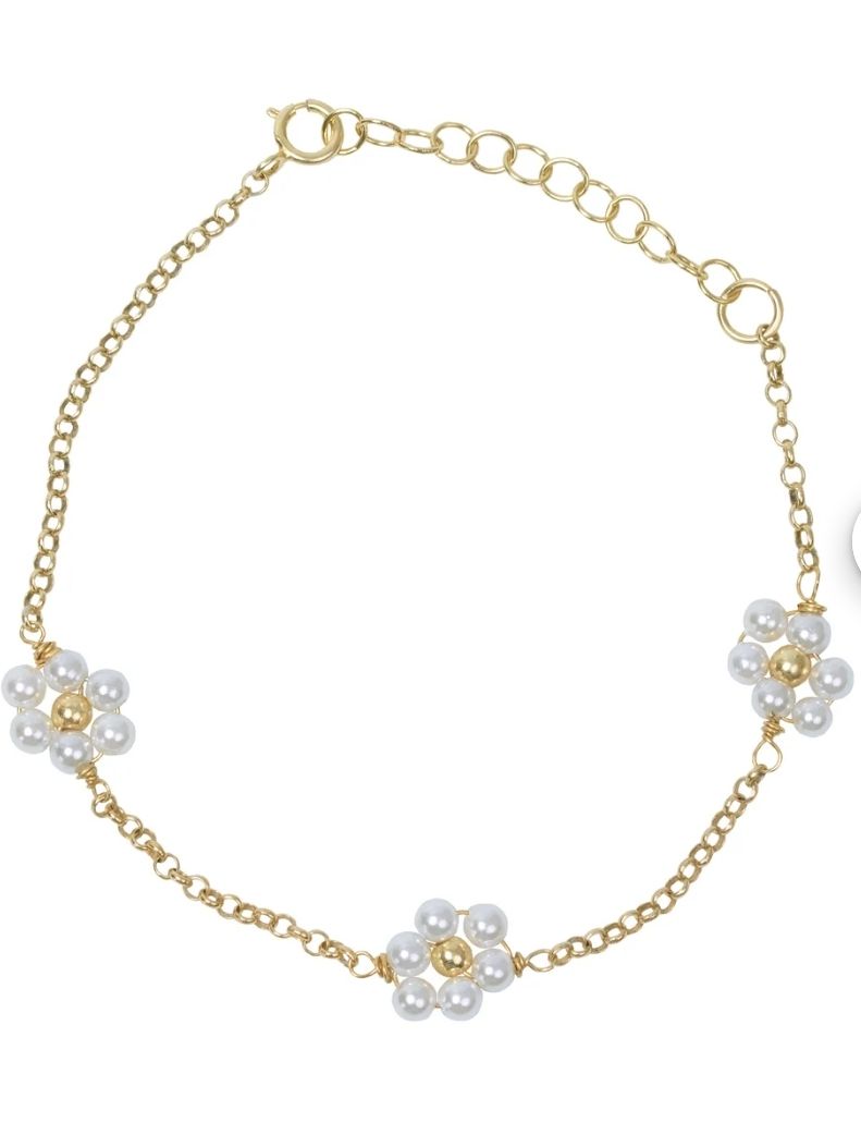 Picture of Pearl Multi colour daisy flower  Bracelet For Girls And Women Wearing At Wedding Occasion Festival Party Dating Travelling Tenoor Special - Multi