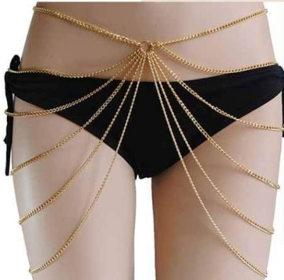 Picture of Tassel Waist Chain Layered Body Chain Gold Belly Chain Summer Beach Waist Jewelry for Women and Girls - Gold