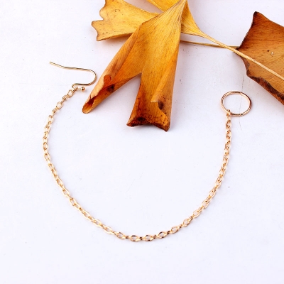 Picture of Nose pin earring Nose Chain Nose pin Jewellery For Women - Gold