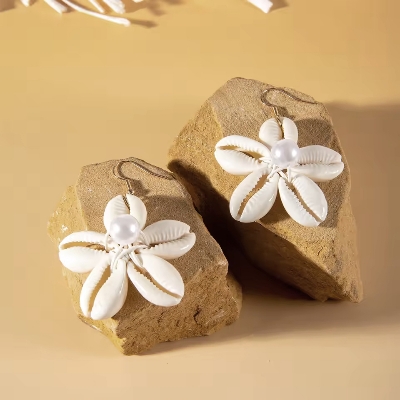 Picture of Bohemian Personality Conch Star Shell Pendant Earrings Originality Suitable for Girls' Summer Accessories Gift - Multicolor