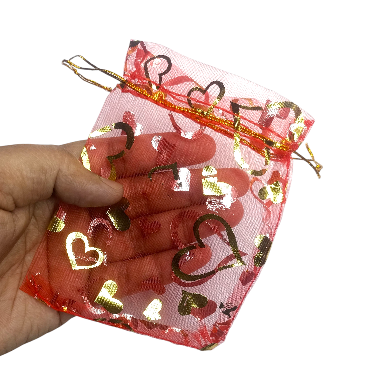 Picture of 4inx5in Jewellery Pouch Organza Bags Jewelry Packaging Display & Pouches - Red