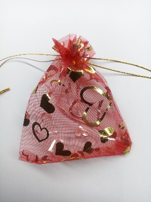 Picture of 4inx5in Jewellery Pouch Organza Bags Jewelry Packaging Display & Pouches - Red