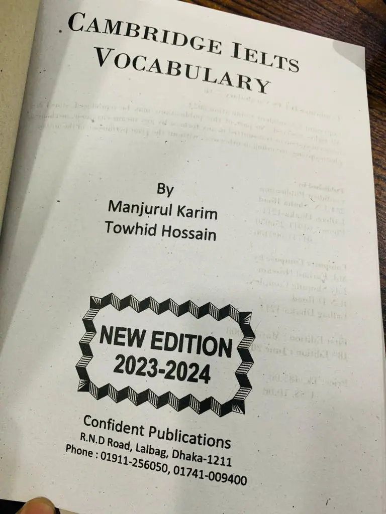 Picture of Cambridge IELTS Vocabulary 1-19  Eng To Bang With synonyms and Antonyms