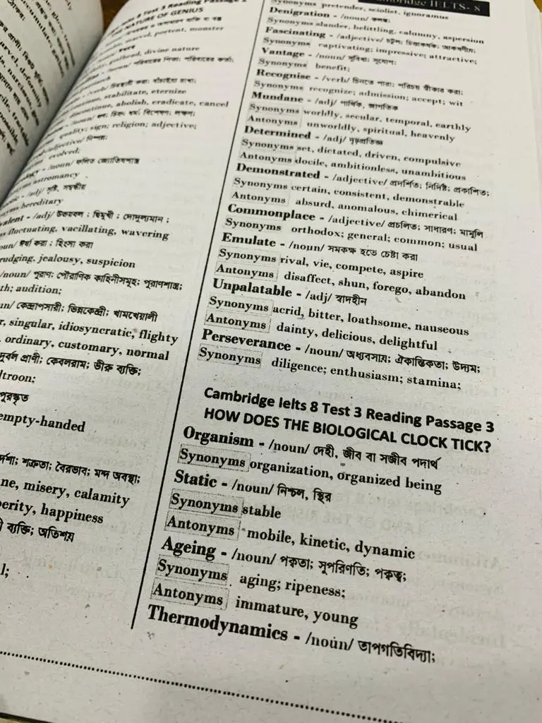 Picture of Cambridge IELTS Vocabulary 1-19  Eng To Bang With synonyms and Antonyms