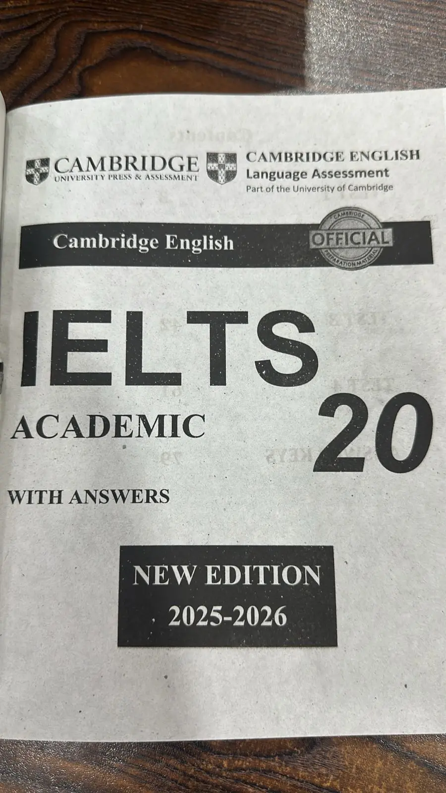 Picture of Cambridge IELTS with Answer 1 to 20 Book (academic)
