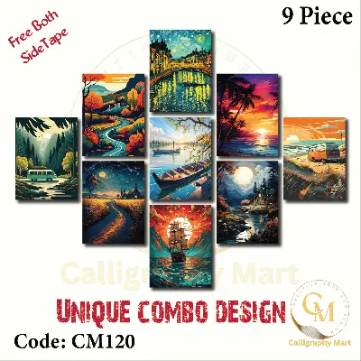 Picture of 9 pcs Most Unique Combo Wallboard set for Home Decoration Multicolor