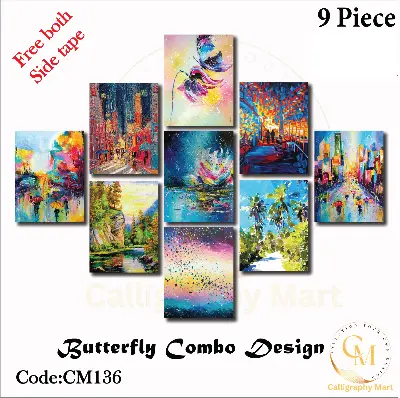 Picture of 9 pcs Most Unique Combo Wallboard set for Home Decoration Multicolor