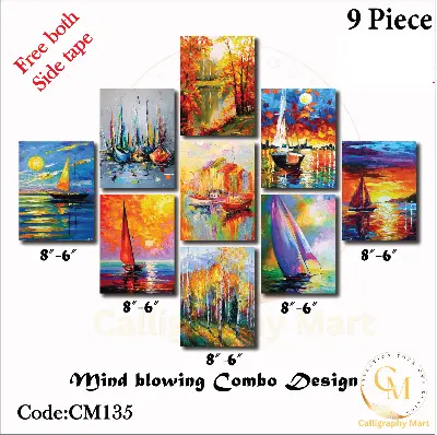 Picture of 9 pcs Most Unique Combo Wallboard set for Home Decoration Multicolor