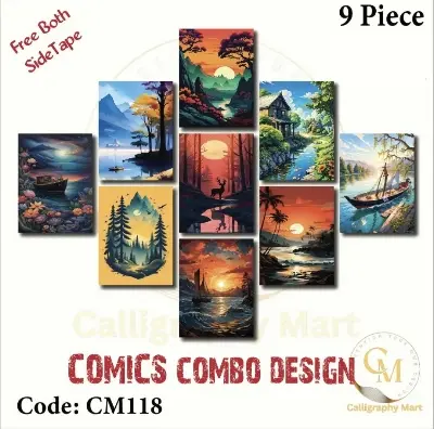 Picture of 9 pcs Most Unique Combo Wallboard set for Home Decoration Multicolor