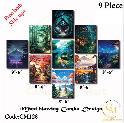 Picture of 9 pcs Most Unique Combo Wallboard set for Home Decoration Multicolor