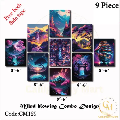 Picture of 9 pcs Most Unique Combo Wallboard set for Home Decoration Multicolor