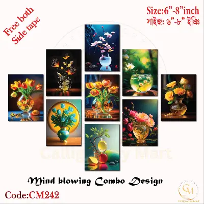 Picture of Home Decor 9pcs  Flower Wallboard for home Decoration Multicolor
