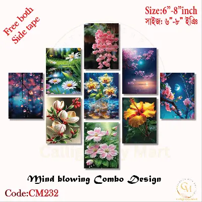 Picture of Home Decor 9pcs  Flower Wallboard for home Decoration Multicolor