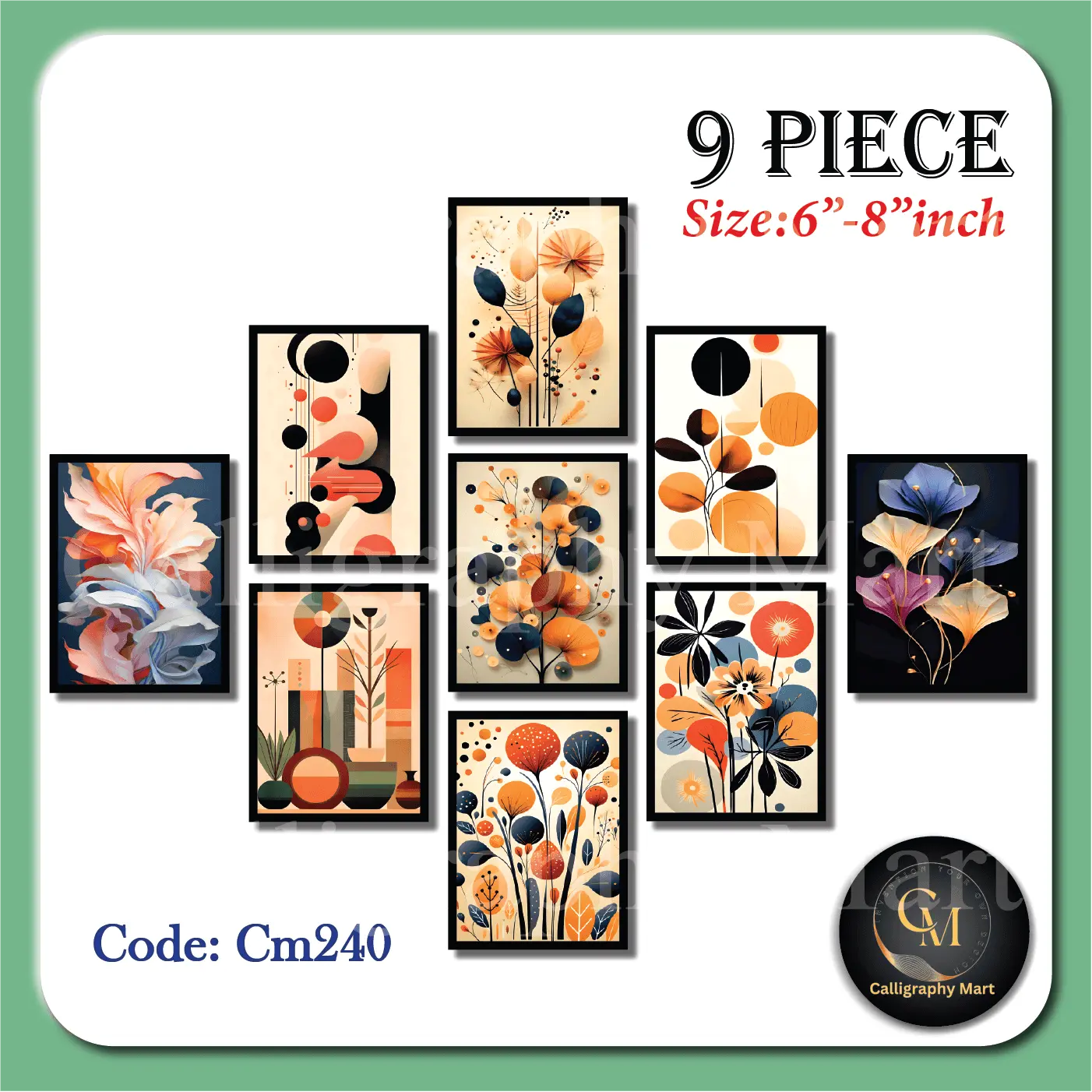 Picture of 9 pcs mind refreshing wallboard poster canvas for Home decoration matte