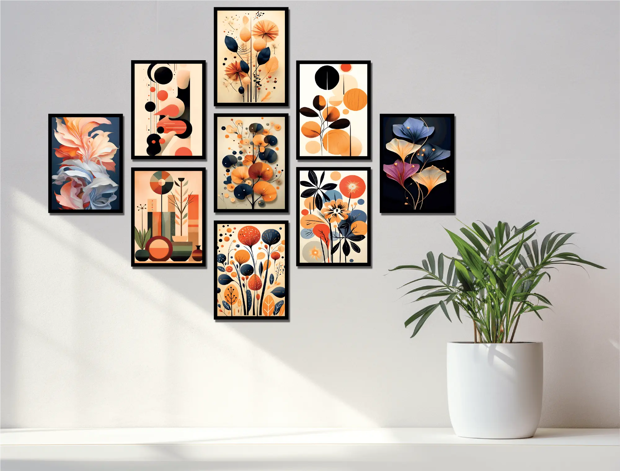 Picture of 9 pcs mind refreshing wallboard poster canvas for Home decoration matte
