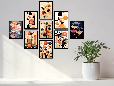 Picture of 9 pcs mind refreshing wallboard poster canvas for Home decoration matte