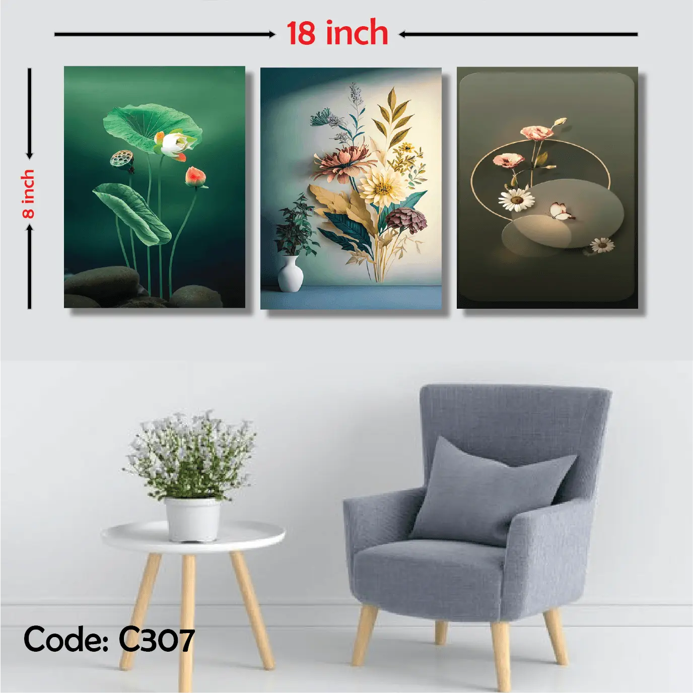 Picture of 3 pcs Most Unique Combo Wallmate set for Home Decoration. Wall Decoration for Home and Office Multicolor