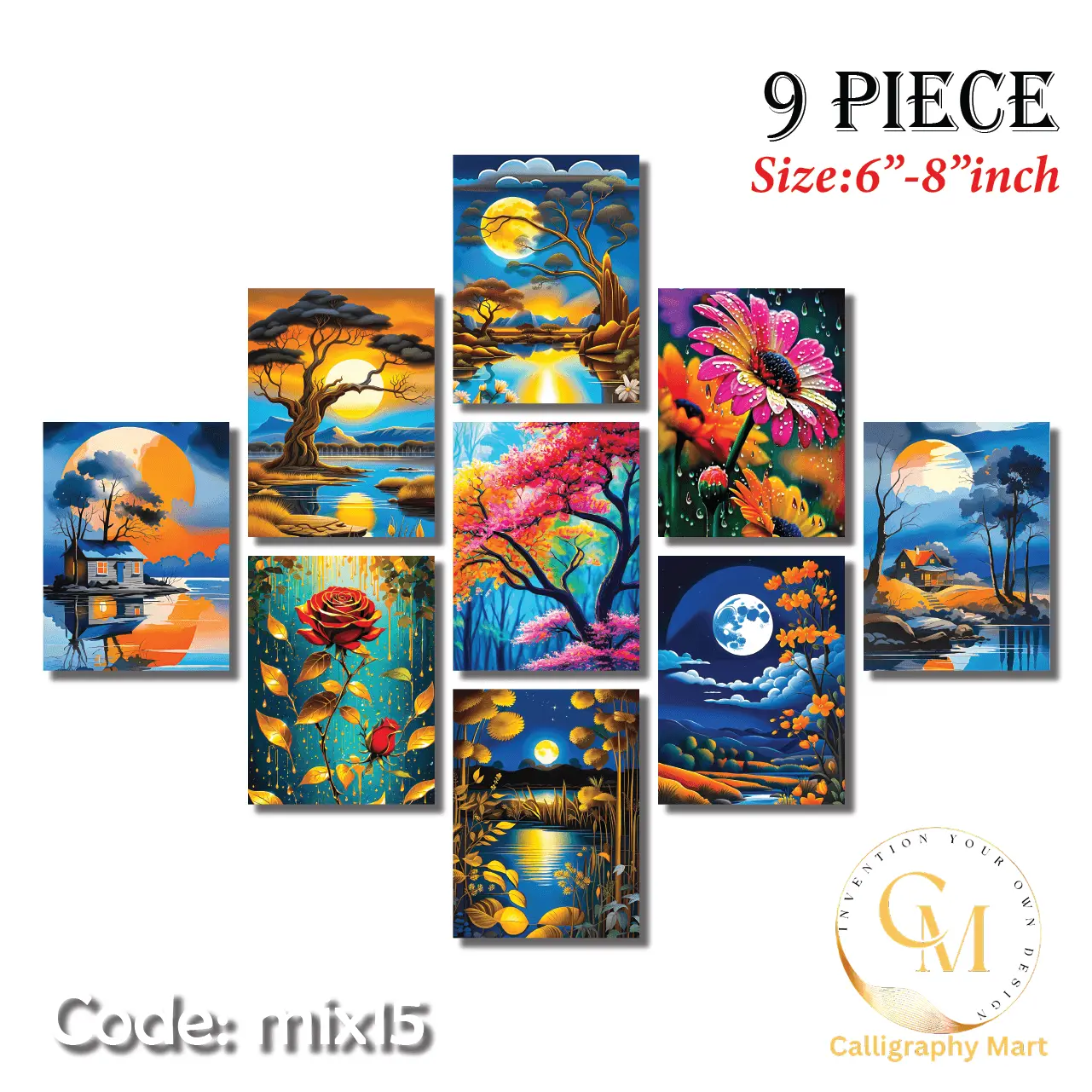 Picture of 9 pcs Most Unique Combo Wallboard set for Home Decoration Multicolor