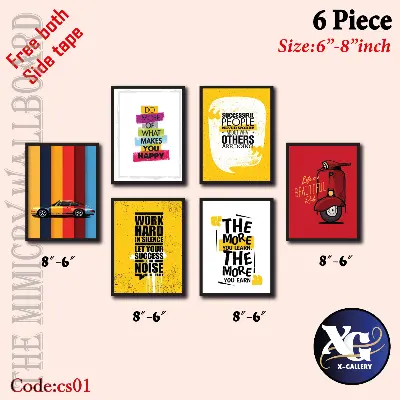 Picture of Wall Poster 6 pcs Home Decoration English Quotes Canvas Wallmate Decoration home decoration item Glossy