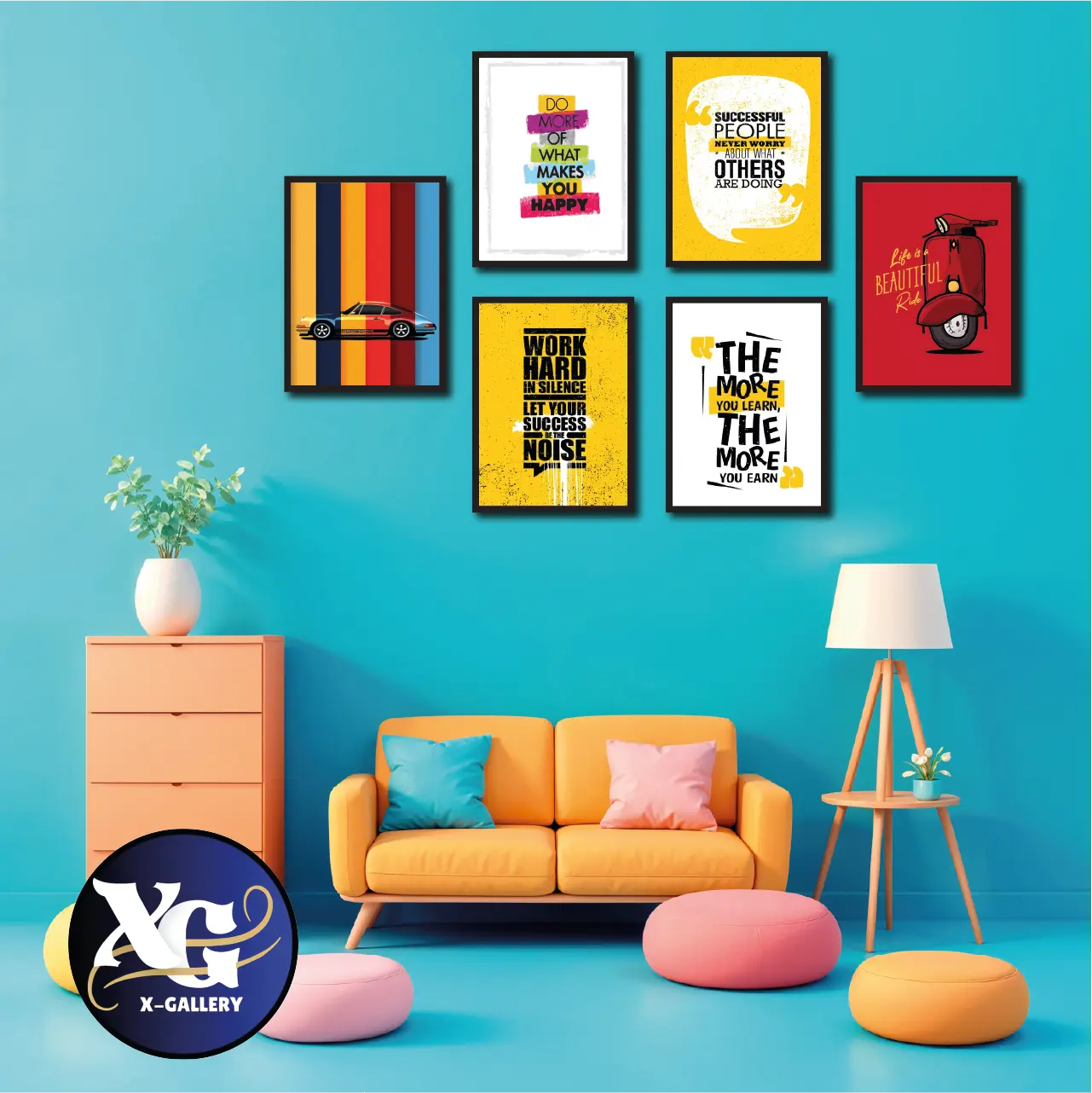 Picture of Wall Poster 6 pcs Home Decoration English Quotes Canvas Wallmate Decoration home decoration item Glossy