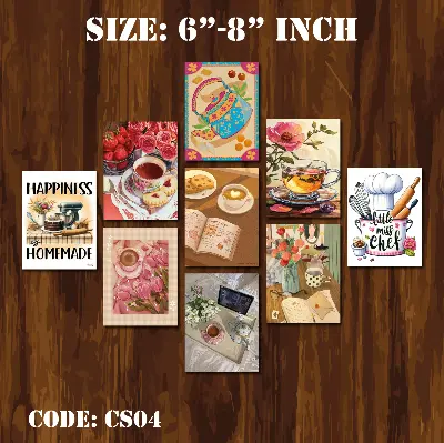 Picture of Home Decor 9pcs kitchen  Wallboard Decoration for Home Multicolor