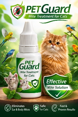 Picture of Pet Guard Mite Treatment for Cat, bird & Dogs 15ml Drop 100% Effective