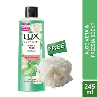 Picture of Lux Body Wash Freesia Scent & Aloe Vera 245ml (Free Loofah)