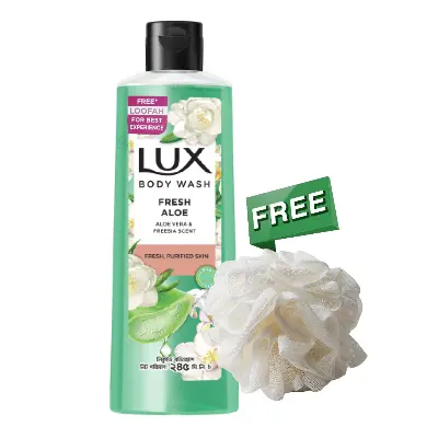 Picture of Lux Body Wash Freesia Scent & Aloe Vera 245ml (Free Loofah)
