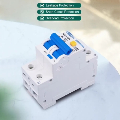 Picture of TOMZN RCBO TOB1L-63H 2P 63A 230V AC 50Hz/60Hz Residual Current Circuit breaker with over current and Leakage protection RCBO(white)