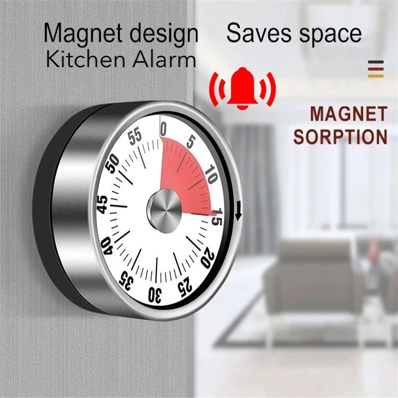 Picture of Magnetic Mechanical  Kitchen Timer Countdown  Alarm Clock(silver)