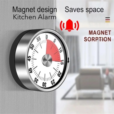 Picture of Magnetic Mechanical  Kitchen Timer Countdown  Alarm Clock(silver)