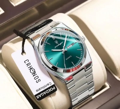 Picture of POEDAGAR 930 Luxury Day Date Stainless Steel  Watch for Men
