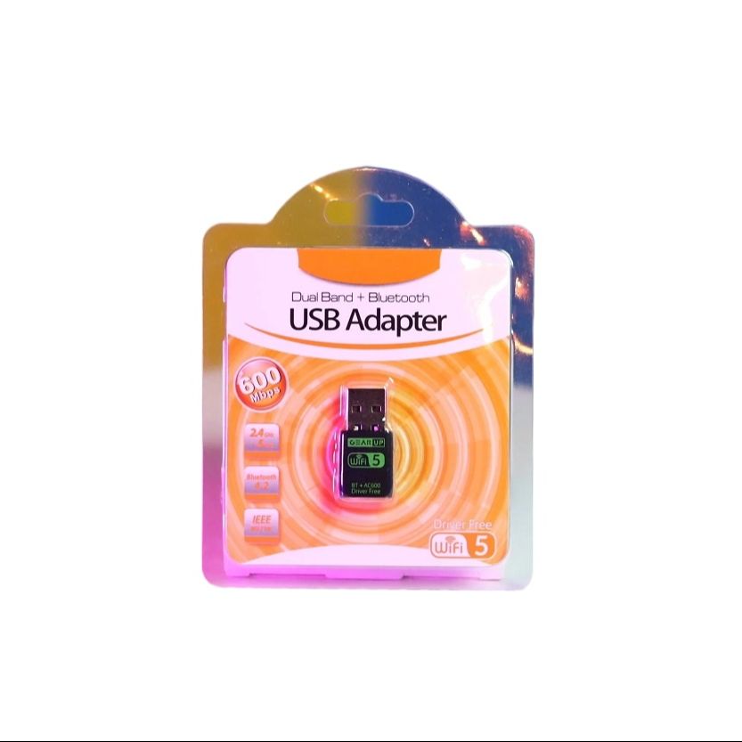Picture of GearUP 600Mbps Dual Band WiFi + Bluetooth Adapter(Multicolor)