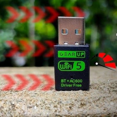 Picture of GearUP 600Mbps Dual Band WiFi + Bluetooth Adapter(Multicolor)
