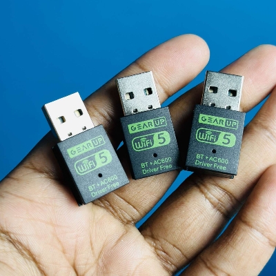 Picture of GearUP 600Mbps Dual Band WiFi + Bluetooth Adapter(Multicolor)