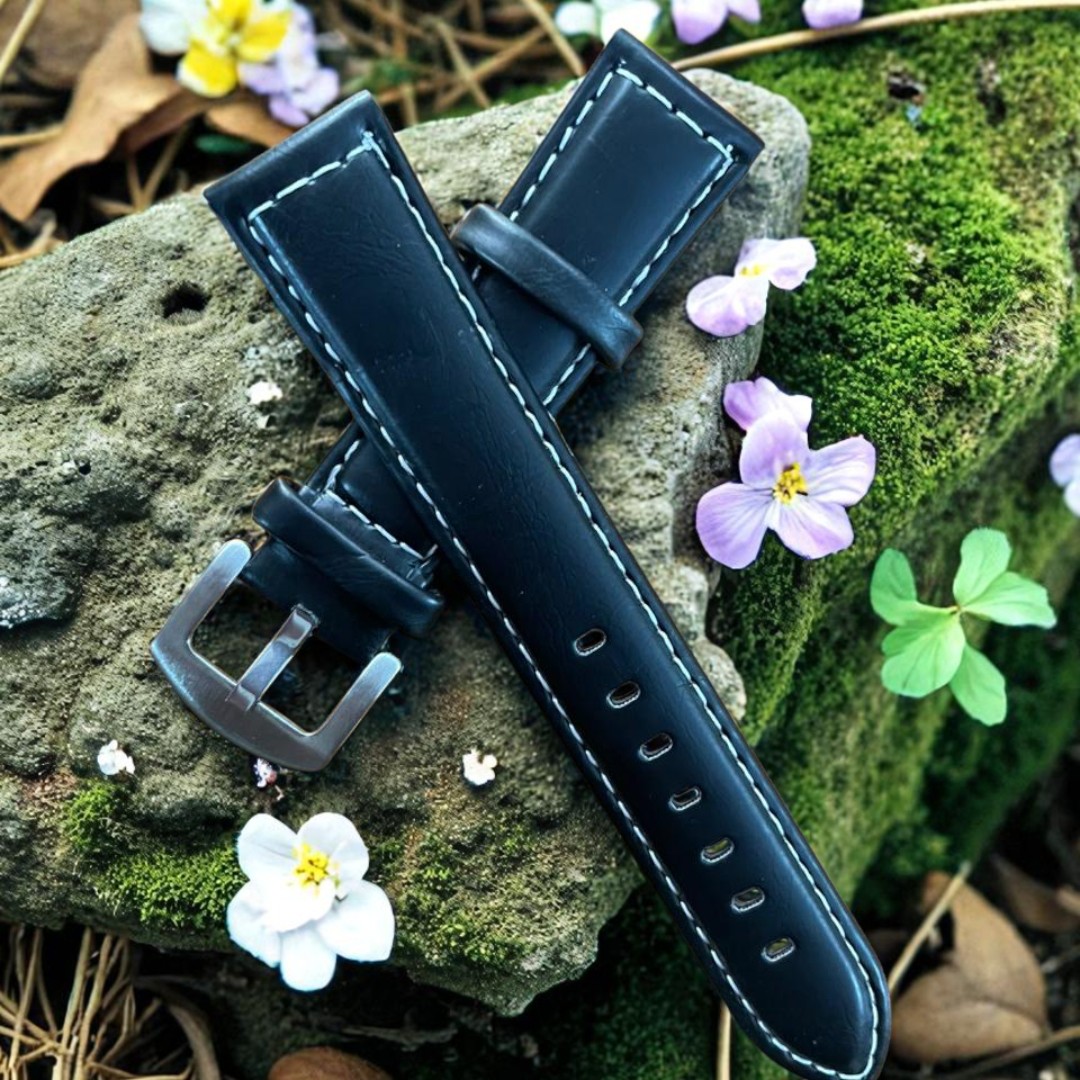 Picture of 20MM Premium Quality Soft Leather Strap For Watch(Black)