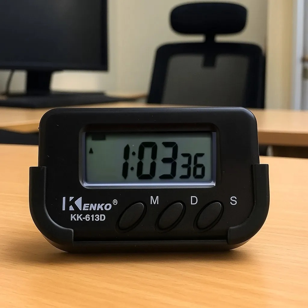 Picture of Mini Digital Table Clock for Study ,Office Desk Alarm Clock And Stopwatch(Black)