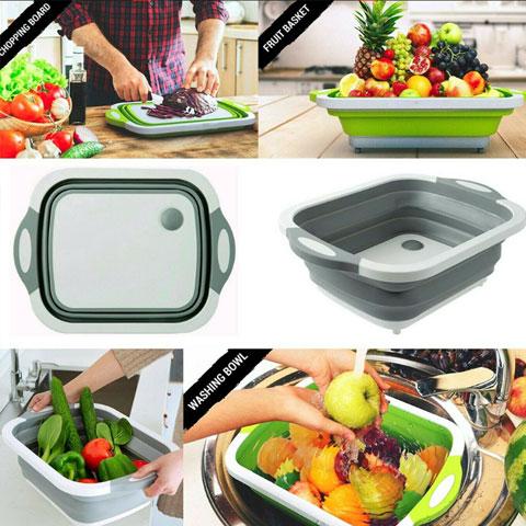 Picture of Foldable vegetable busket & chopping board(White)