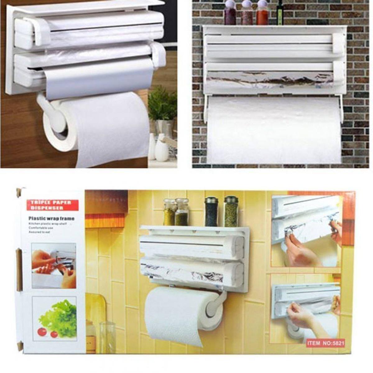 Picture of 3 in 1 Triple Paper Dispenser Foil Paper, Tissue and Paper Dispensers(White)