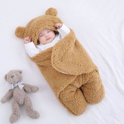 Picture of Baby Sleeping Bag - Ultra-Soft Fleece Newborn Swaddle Wrap for Boys and Girls