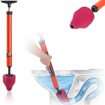 Picture of High Pressure Toilet Unblock One Shot, Upgraded Toilet Plunger Kits, High Pressure Air Drain Pipe Plunger, Drain Toilet Clog Remover for Sink Bathroom Kitchen Clogged Pipe (1PCS)